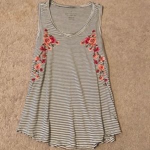 American Eagle Flower & Stripes Tank Top